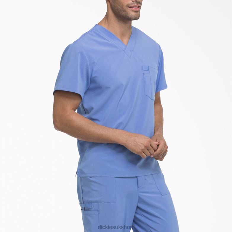 EDS Essentials V-Neck Scrub Top Men Dickies Ceil Blue (CBL) 88T841323 Apparel