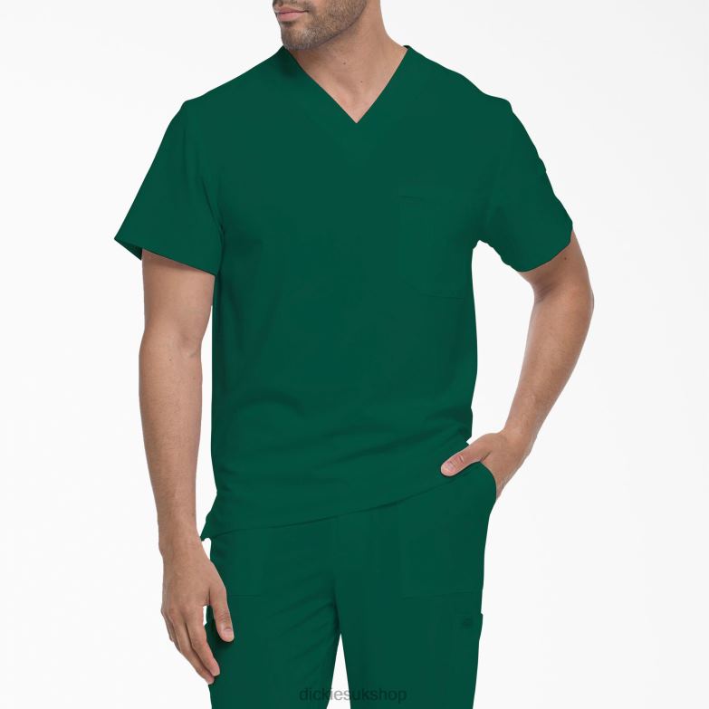 EDS Essentials V-Neck Scrub Top Men Dickies Hunter Green (HTR) 88T841329 Apparel
