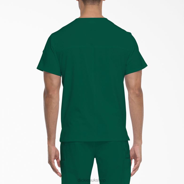 EDS Essentials V-Neck Scrub Top Men Dickies Hunter Green (HTR) 88T841329 Apparel
