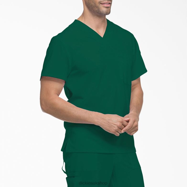 EDS Essentials V-Neck Scrub Top Men Dickies Hunter Green (HTR) 88T841329 Apparel