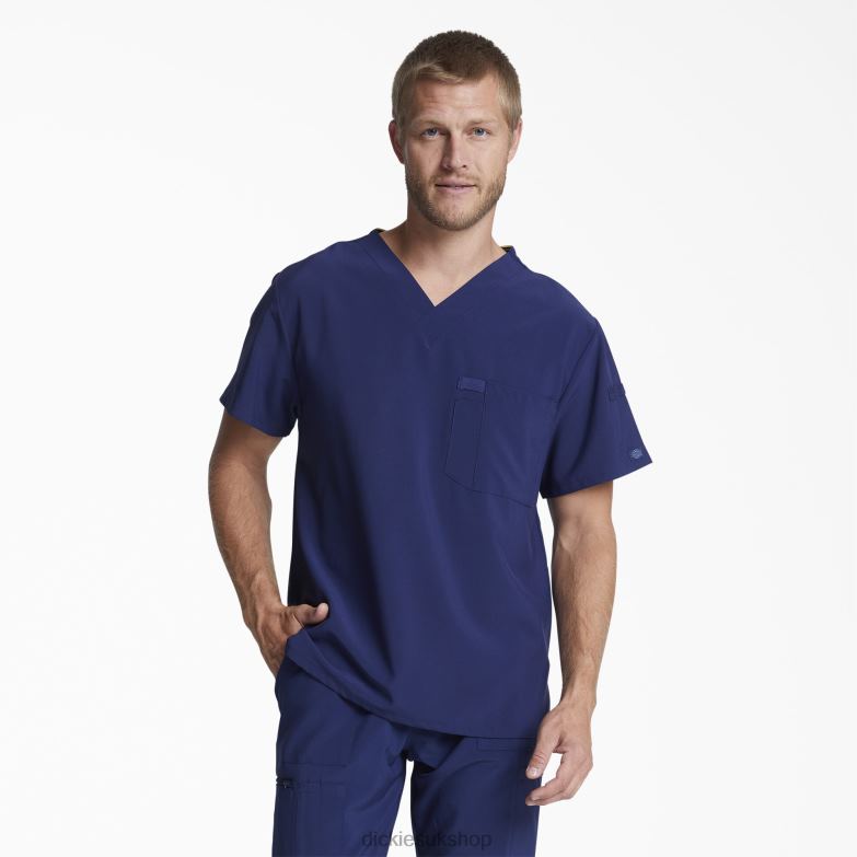 EDS Essentials V-Neck Scrub Top Men Dickies Navy Blue (NYPS) 88T841330 Apparel
