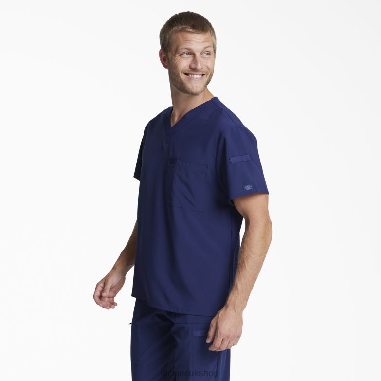 EDS Essentials V-Neck Scrub Top Men Dickies Navy Blue (NYPS) 88T841330 Apparel