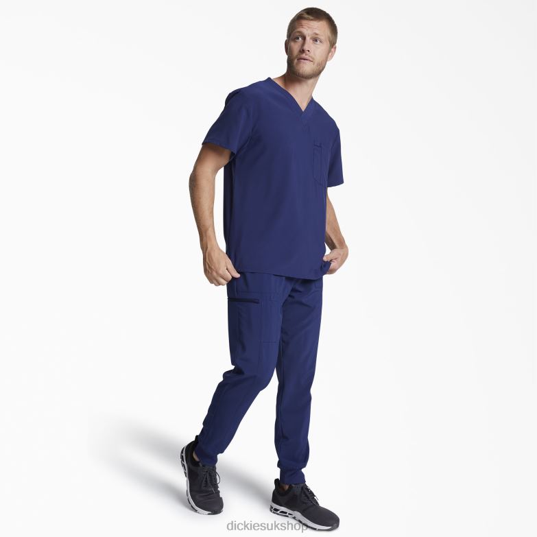 EDS Essentials V-Neck Scrub Top Men Dickies Navy Blue (NYPS) 88T841330 Apparel