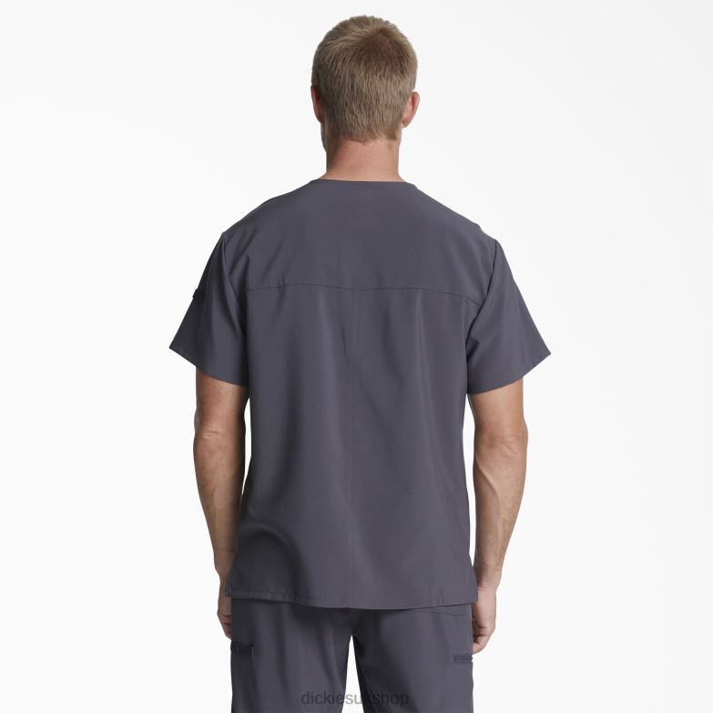 EDS Essentials V-Neck Scrub Top Men Dickies Pewter Gray (PEW) 88T841332 Apparel
