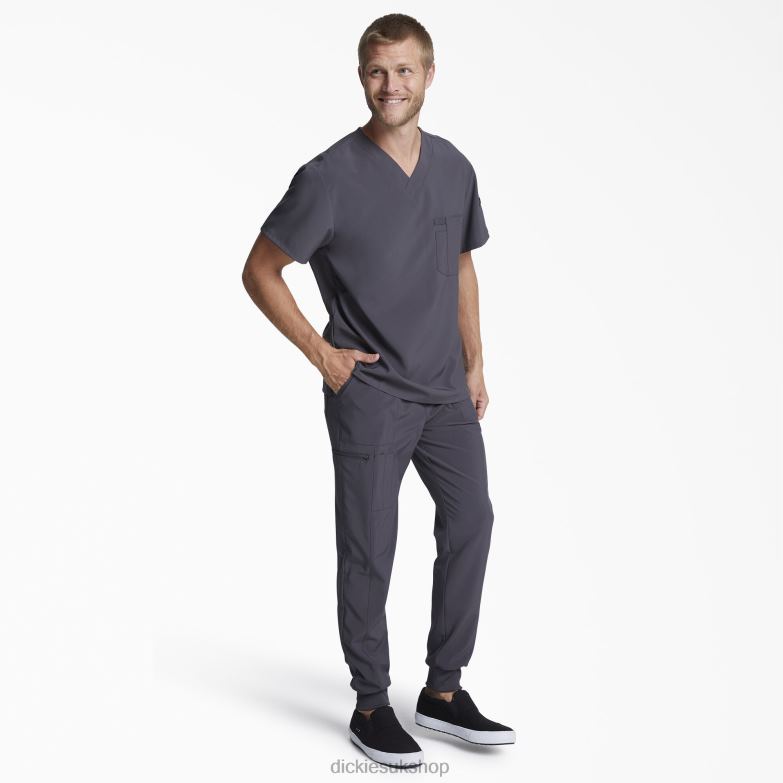 EDS Essentials V-Neck Scrub Top Men Dickies Pewter Gray (PEW) 88T841332 Apparel