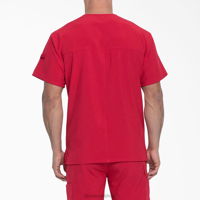 EDS Essentials V-Neck Scrub Top Men Dickies Red (RD) 88T841334 Apparel