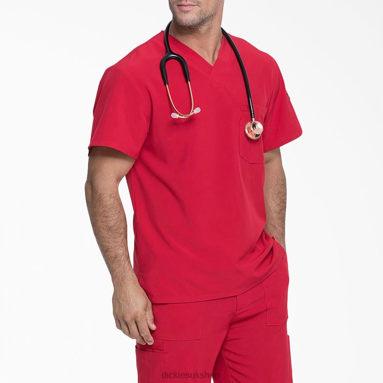 EDS Essentials V-Neck Scrub Top Men Dickies Red (RD) 88T841334 Apparel