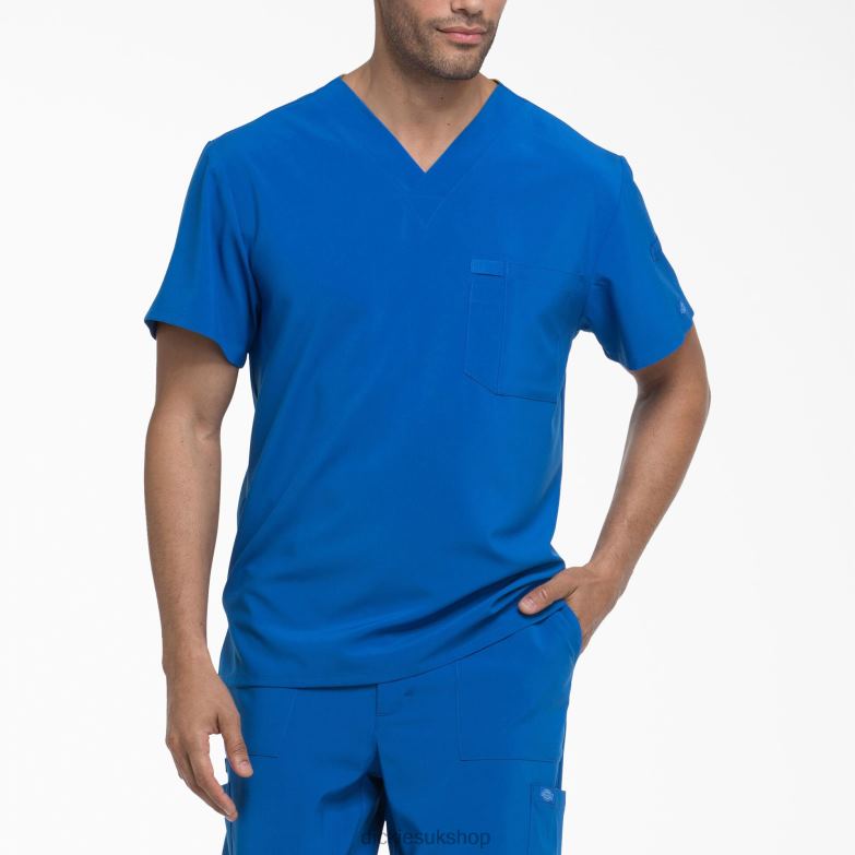 EDS Essentials V-Neck Scrub Top Men Dickies Royal Blue (RB) 88T841333 Apparel
