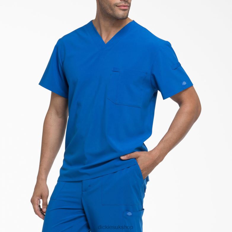 EDS Essentials V-Neck Scrub Top Men Dickies Royal Blue (RB) 88T841333 Apparel