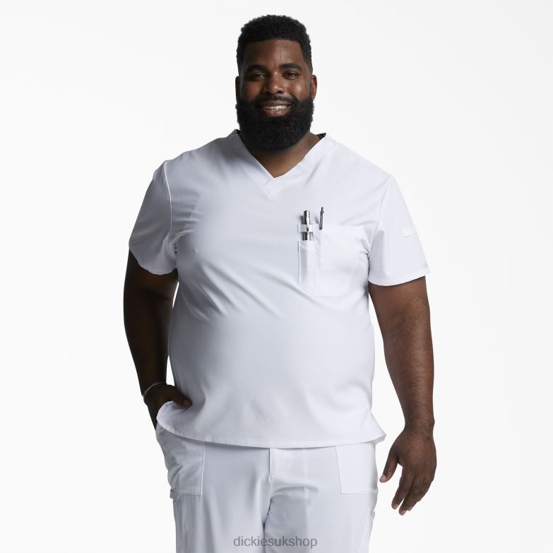 EDS Essentials V-Neck Scrub Top Men Dickies White (DWH) 88T841326 Apparel