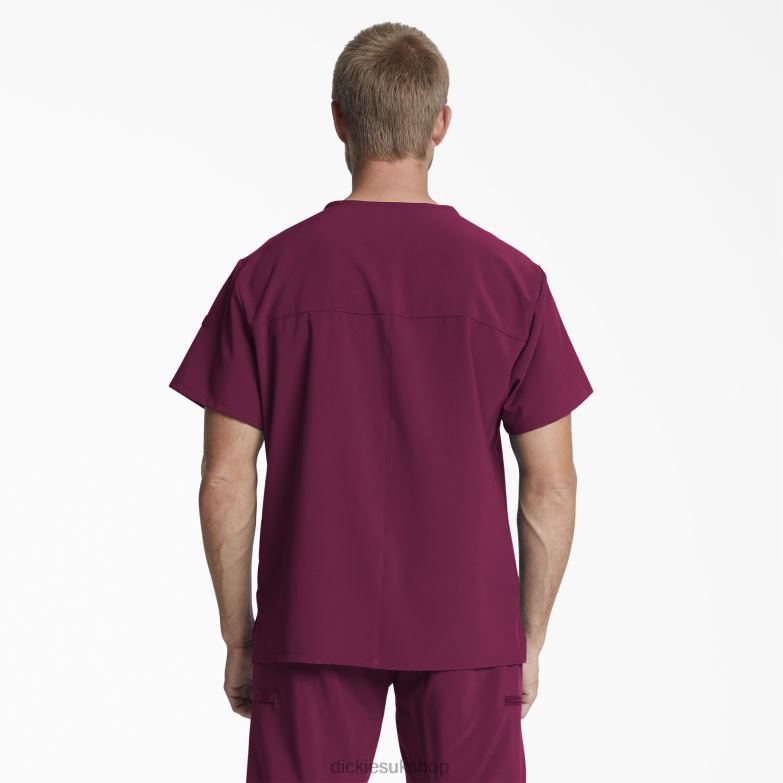 EDS Essentials V-Neck Scrub Top Men Dickies Wine (WIN) 88T841335 Apparel