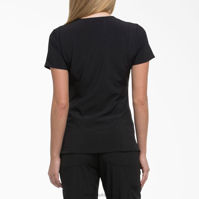 EDS Essentials V-Neck Scrub Top Women Dickies Black (BLK) 88T842444 Apparel