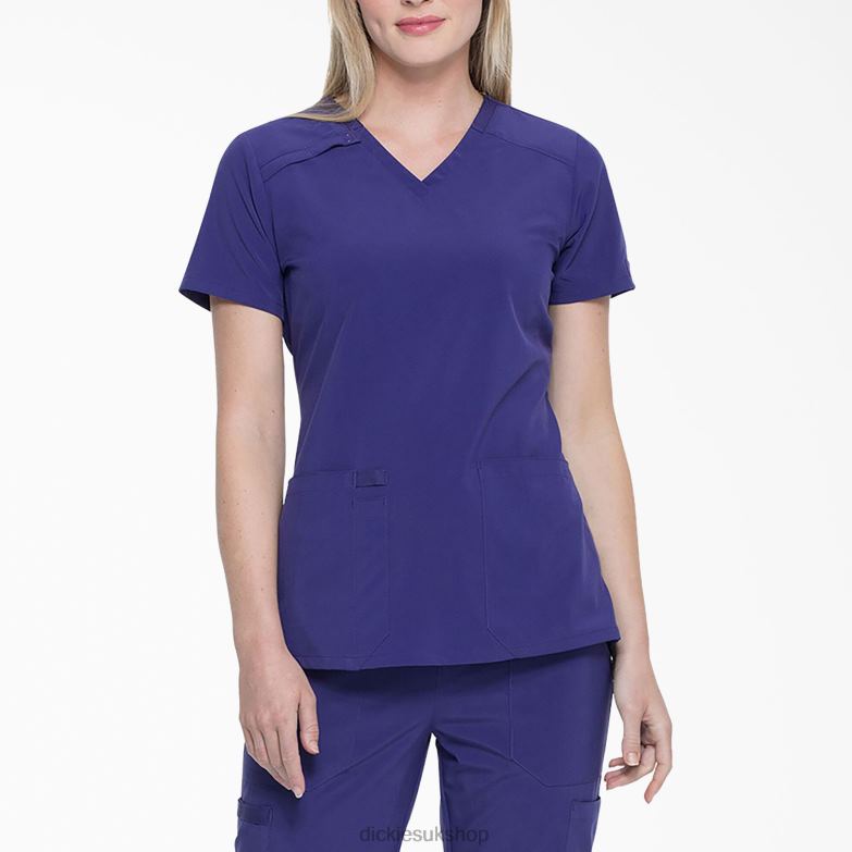 EDS Essentials V-Neck Scrub Top Women Dickies Purple Grape (GP) 88T842451 Apparel