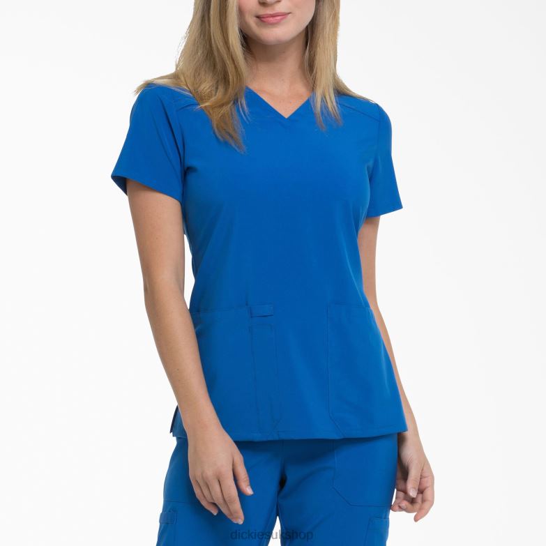 EDS Essentials V-Neck Scrub Top Women Dickies Royal Blue (RB) 88T842457 Apparel