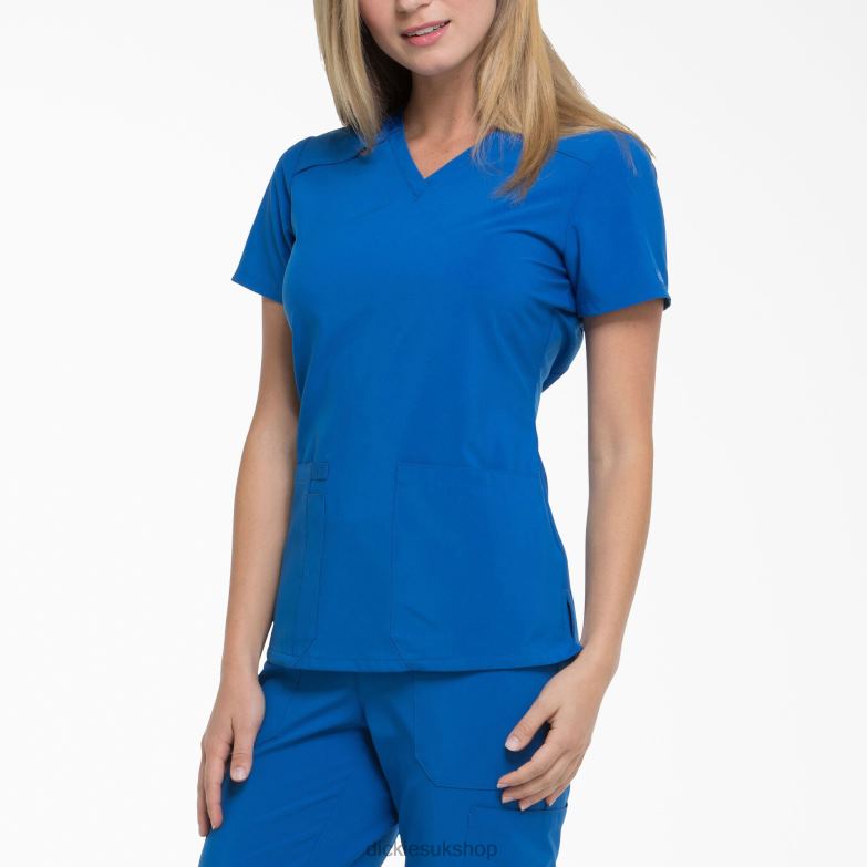 EDS Essentials V-Neck Scrub Top Women Dickies Royal Blue (RB) 88T842457 Apparel