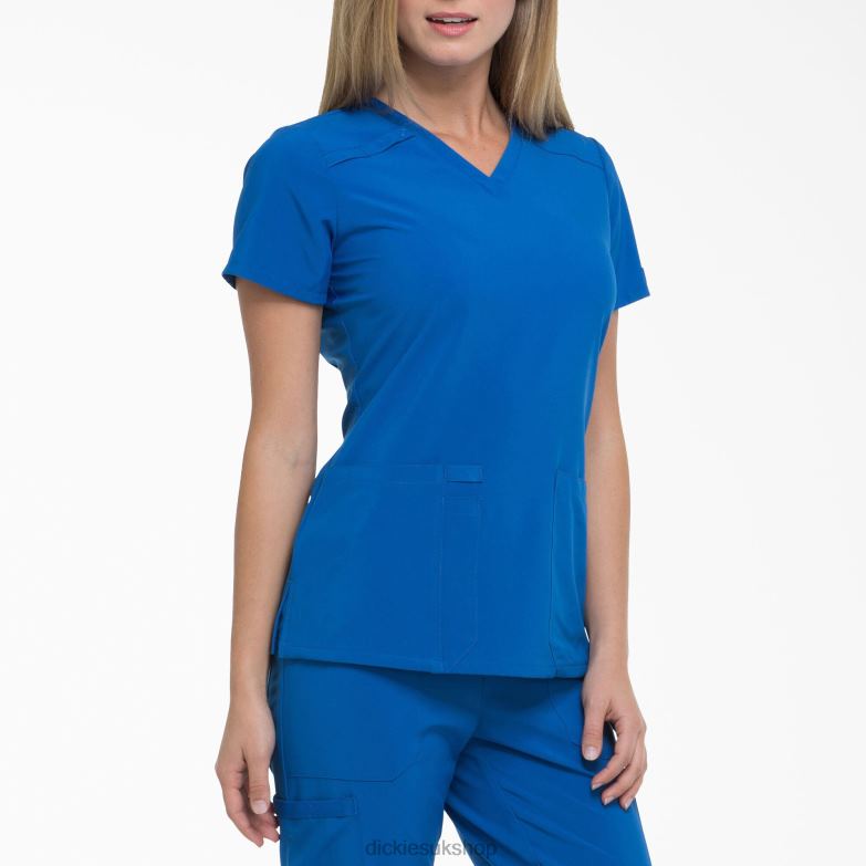EDS Essentials V-Neck Scrub Top Women Dickies Royal Blue (RB) 88T842457 Apparel