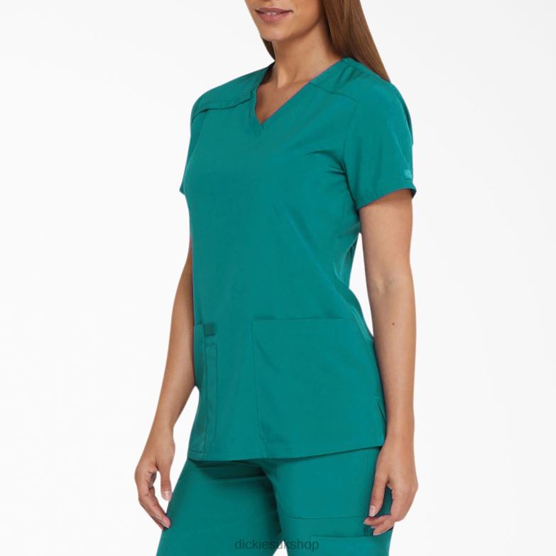 EDS Essentials V-Neck Scrub Top Women Dickies Teal (DTL) 88T842447 Apparel