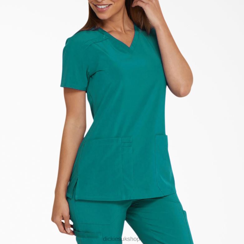 EDS Essentials V-Neck Scrub Top Women Dickies Teal (DTL) 88T842447 Apparel