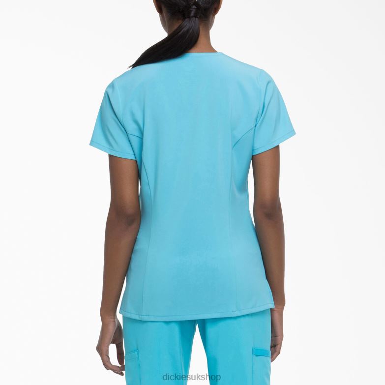 EDS Essentials V-Neck Scrub Top Women Dickies Turquoise (TQ) 88T842459 Apparel
