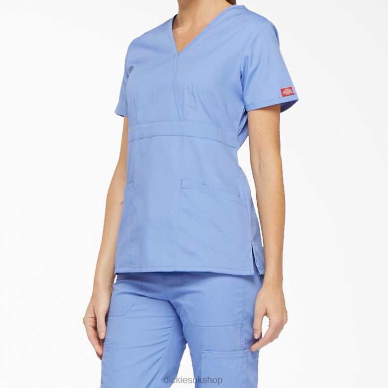 EDS Signature Mock Wrap Scrub Top Women Dickies Ceil Blue (CBL) 88T842613 Apparel