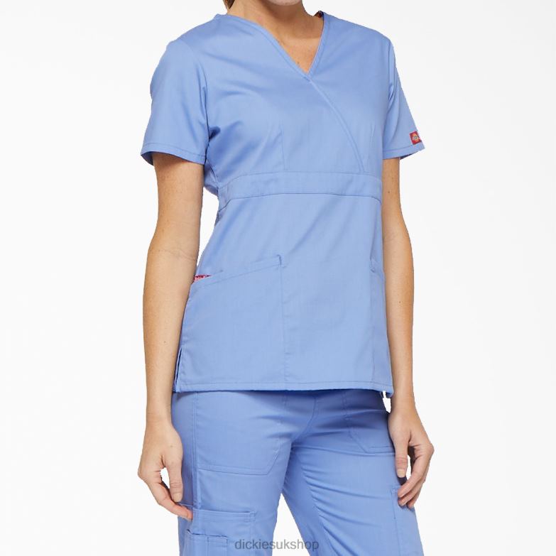 EDS Signature Mock Wrap Scrub Top Women Dickies Ceil Blue (CBL) 88T842613 Apparel