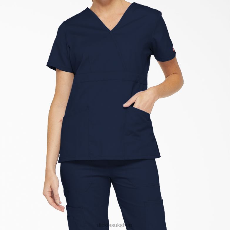 EDS Signature Mock Wrap Scrub Top Women Dickies Navy Blue (NVY) 88T842621 Apparel