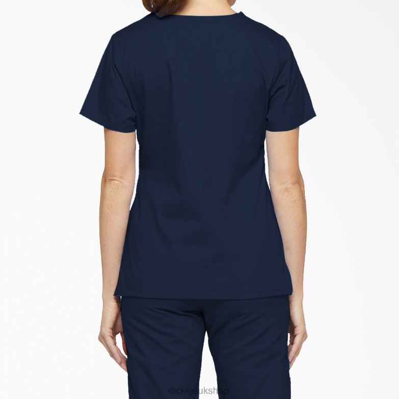 EDS Signature Mock Wrap Scrub Top Women Dickies Navy Blue (NVY) 88T842621 Apparel