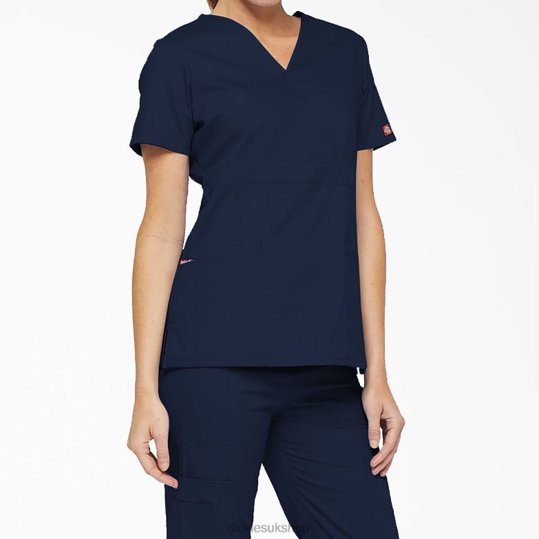 EDS Signature Mock Wrap Scrub Top Women Dickies Navy Blue (NVY) 88T842621 Apparel