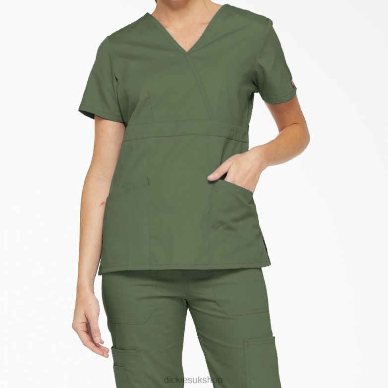 EDS Signature Mock Wrap Scrub Top Women Dickies Olive Green (OLI) 88T842622 Apparel