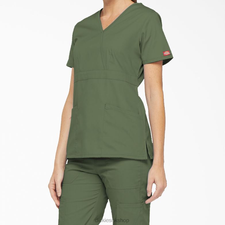 EDS Signature Mock Wrap Scrub Top Women Dickies Olive Green (OLI) 88T842622 Apparel