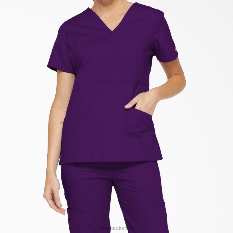 EDS Signature Mock Wrap Scrub Top Women Dickies Purple Eggplant (EGG) 88T842617 Apparel