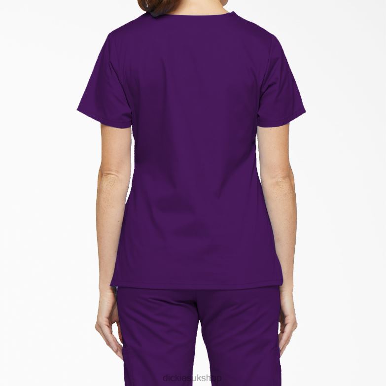 EDS Signature Mock Wrap Scrub Top Women Dickies Purple Eggplant (EGG) 88T842617 Apparel