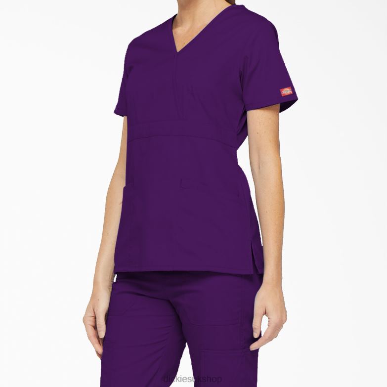 EDS Signature Mock Wrap Scrub Top Women Dickies Purple Eggplant (EGG) 88T842617 Apparel