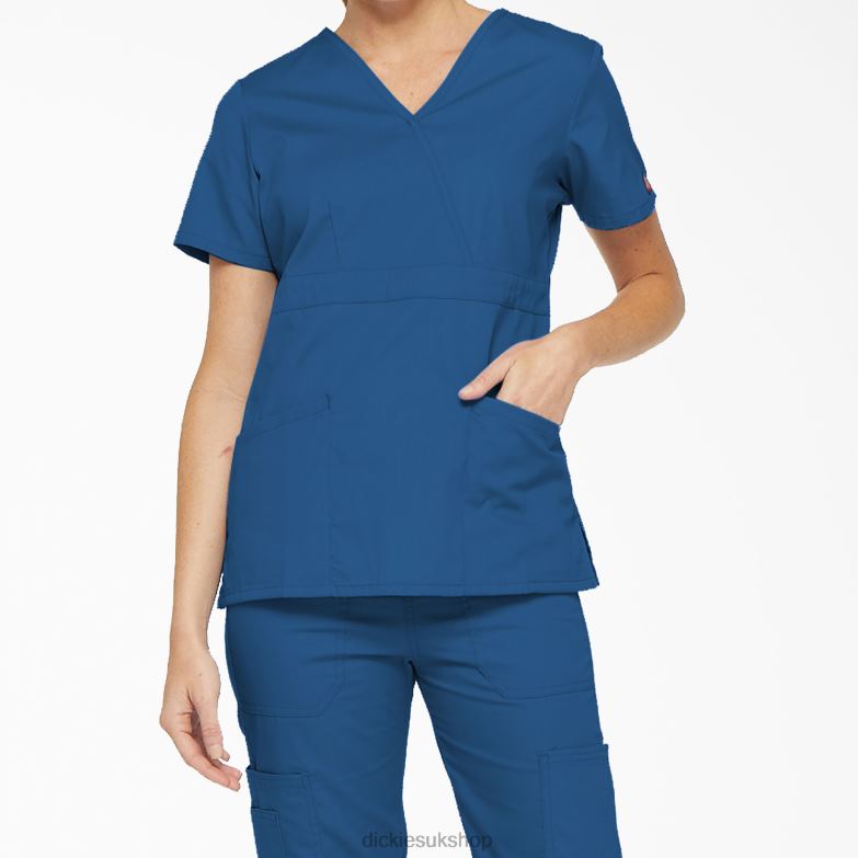EDS Signature Mock Wrap Scrub Top Women Dickies Royal Blue (RB) 88T842624 Apparel