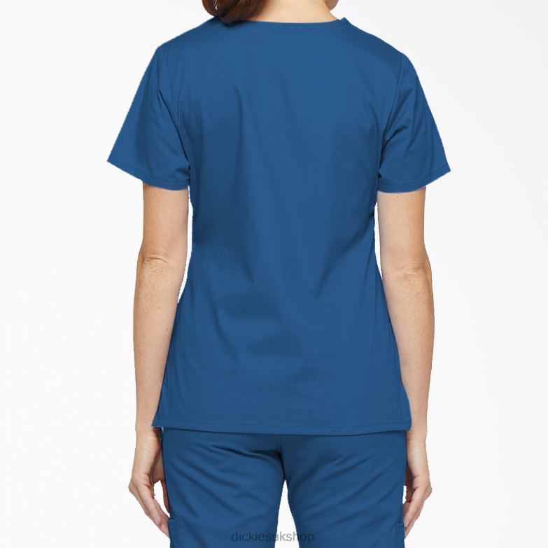 EDS Signature Mock Wrap Scrub Top Women Dickies Royal Blue (RB) 88T842624 Apparel