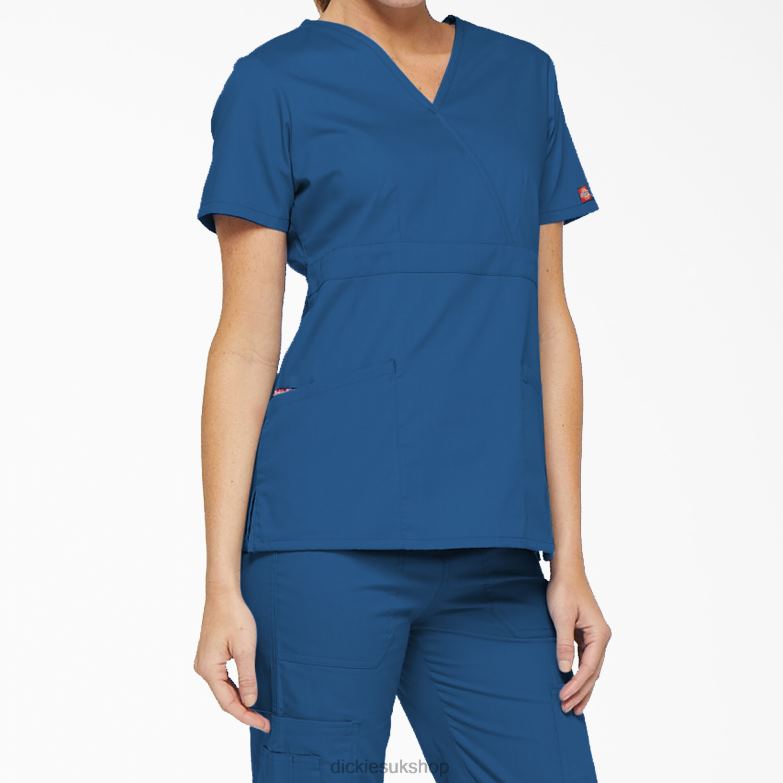 EDS Signature Mock Wrap Scrub Top Women Dickies Royal Blue (RB) 88T842624 Apparel
