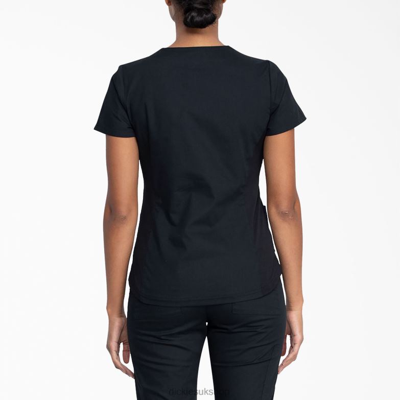 EDS Signature V-Neck Scrub Top Women Dickies Black (BLK) 88T842592 Apparel