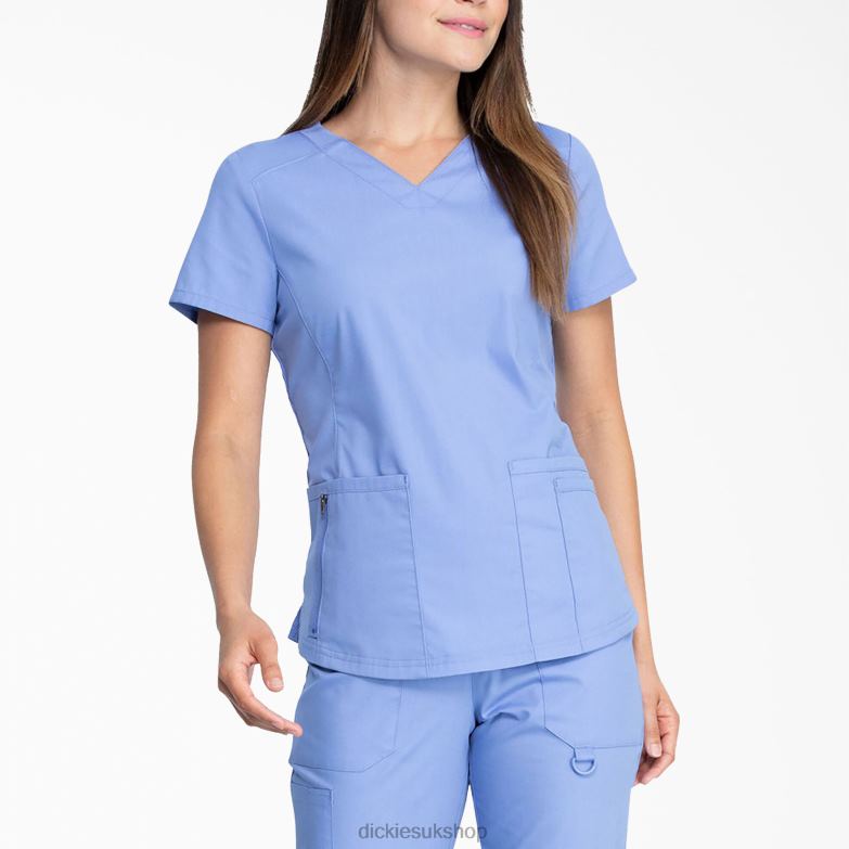 EDS Signature V-Neck Scrub Top Women Dickies Ceil Blue (CBL) 88T842593 Apparel
