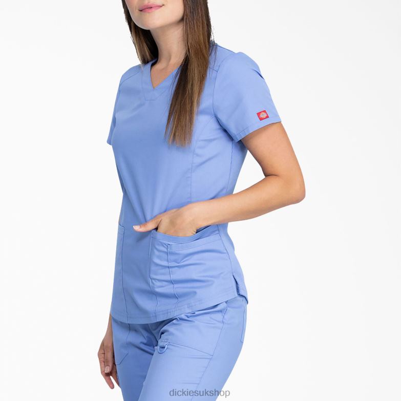 EDS Signature V-Neck Scrub Top Women Dickies Ceil Blue (CBL) 88T842593 Apparel