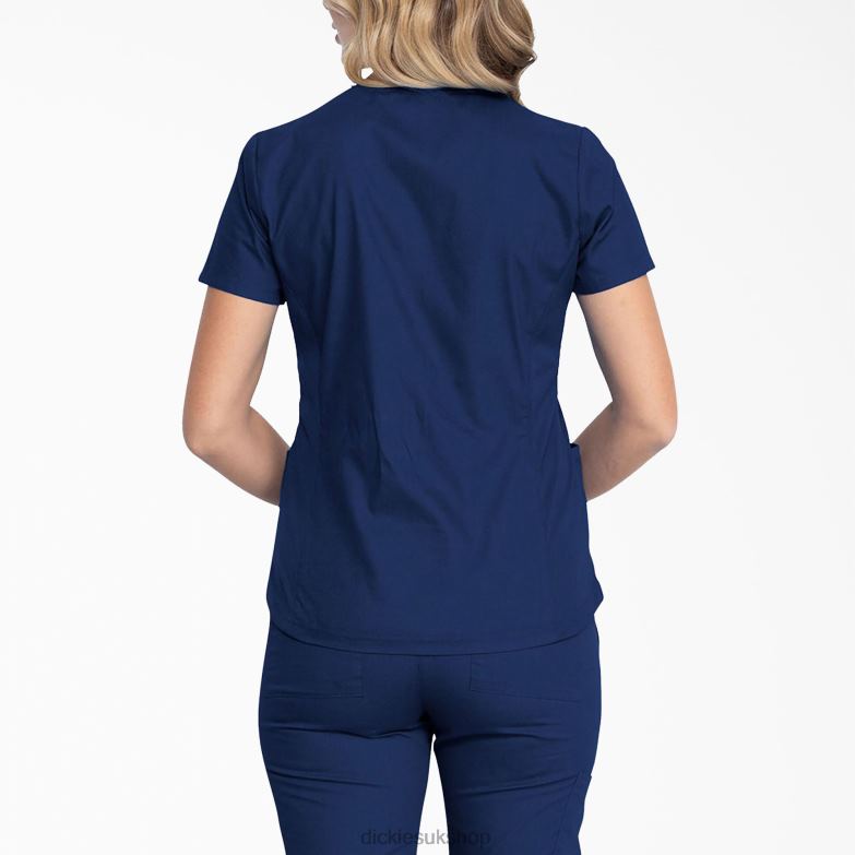 EDS Signature V-Neck Scrub Top Women Dickies Navy Blue (NVY) 88T842594 Apparel