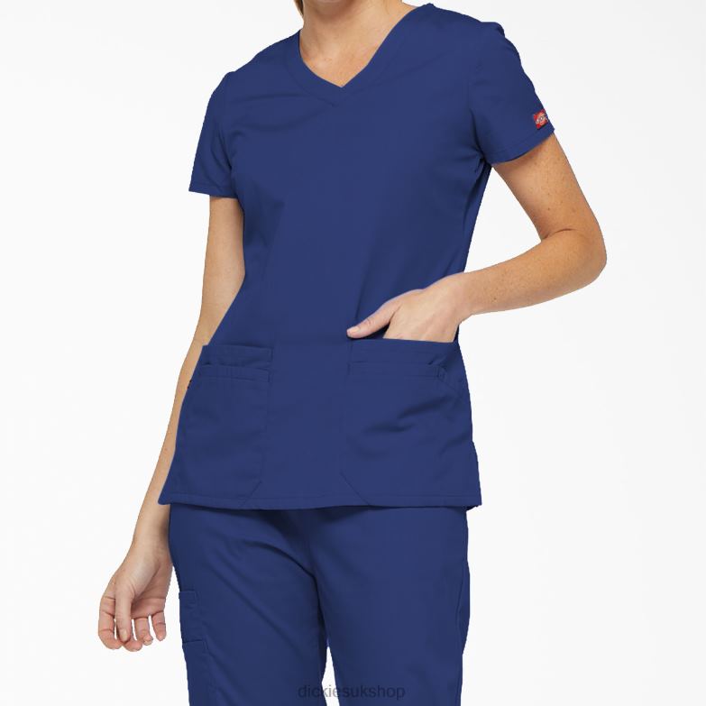 EDS Signature V-Neck Scrub Top with Pen Slot Women Dickies Galaxy Blue (GBL) 88T842413 Apparel