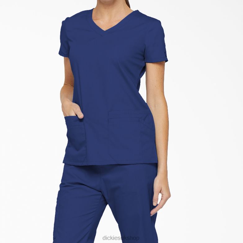 EDS Signature V-Neck Scrub Top with Pen Slot Women Dickies Galaxy Blue (GBL) 88T842413 Apparel