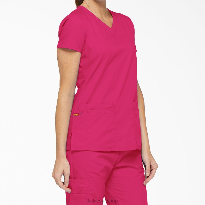 EDS Signature V-Neck Scrub Top with Pen Slot Women Dickies Hot Pink (HPK) 88T842415 Apparel