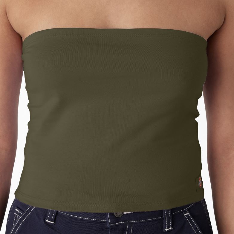Knit Tube Top Women Dickies Military Green (ML) 88T842168 Apparel