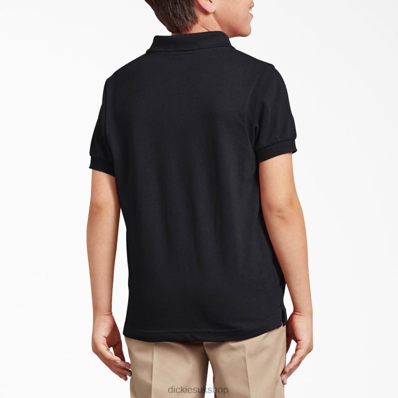 Pique Short Sleeve Polo Kids Dickies Black (BK) 88T842671 Apparel