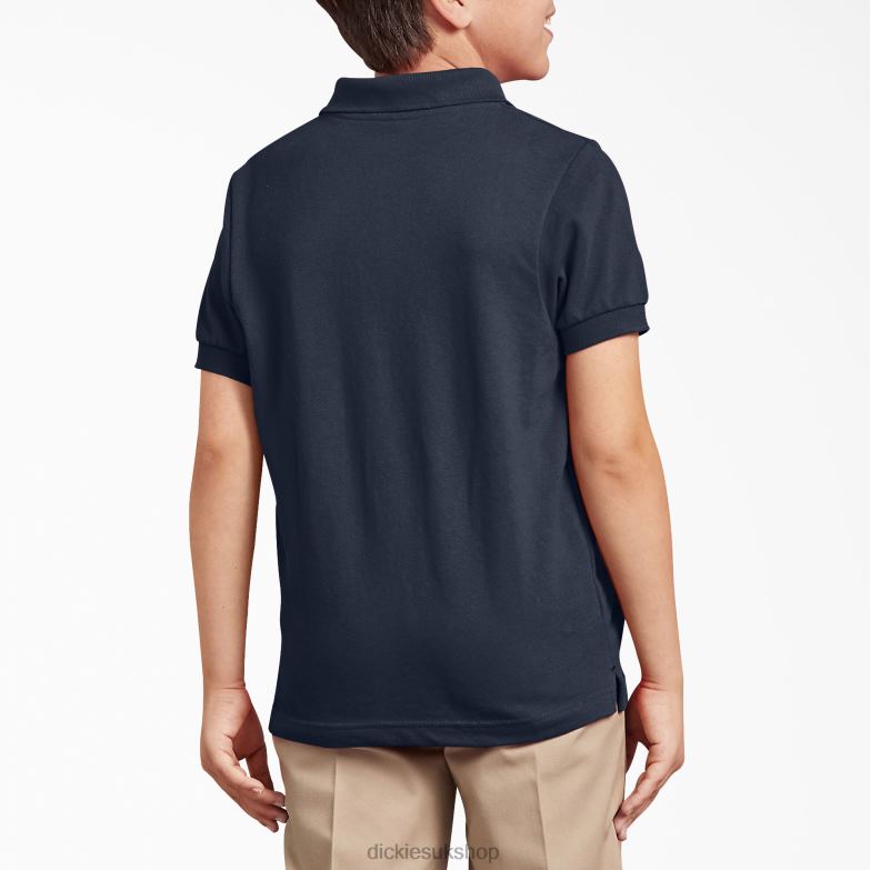 Pique Short Sleeve Polo Kids Dickies Dark Navy (DN) 88T842673 Apparel