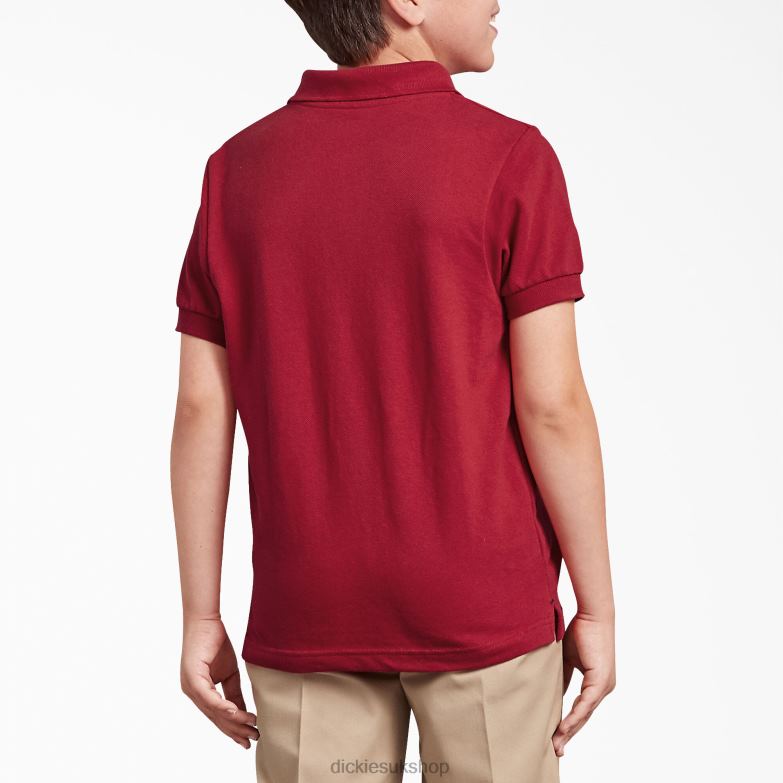 Pique Short Sleeve Polo Kids Dickies English Red (ER) 88T842674 Apparel