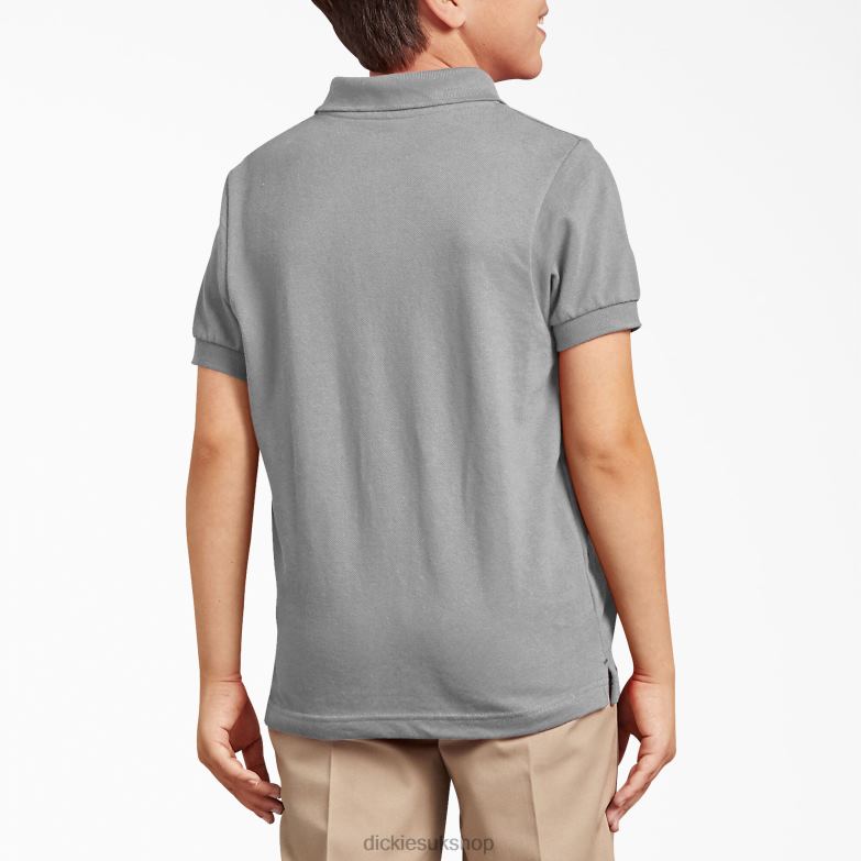 Pique Short Sleeve Polo Kids Dickies Heather Gray (HG) 88T842677 Apparel