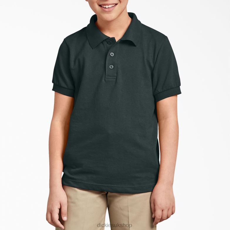 Pique Short Sleeve Polo Kids Dickies Hunter Green (GH) 88T842675 Apparel