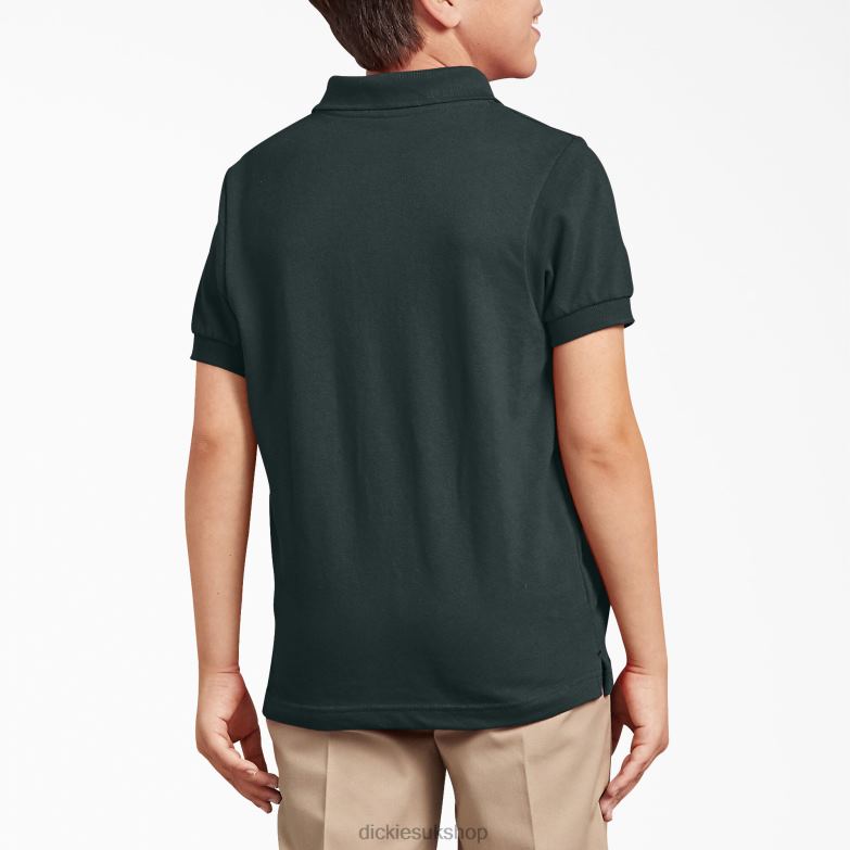 Pique Short Sleeve Polo Kids Dickies Hunter Green (GH) 88T842675 Apparel